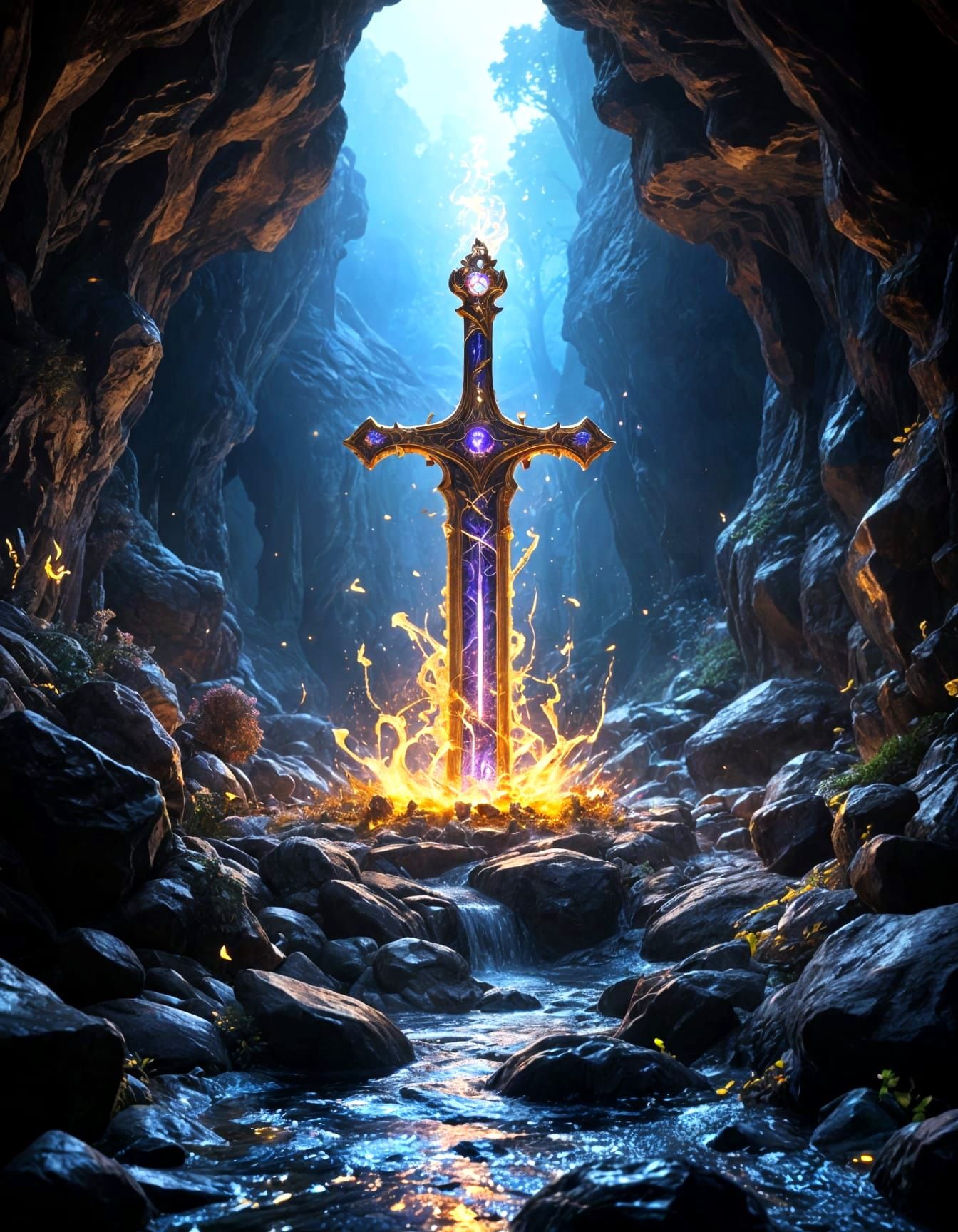 Jeweled Water Bong Replaces Sword in Enchanted Cave