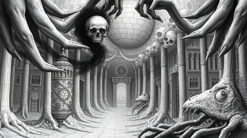 Memento Mori in Post-Apocalyptic Art Nouveau Style