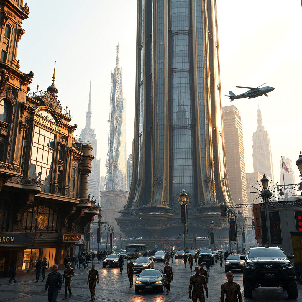 Futuristic Metropolis Inspired by Art Deco and Unreal Engine