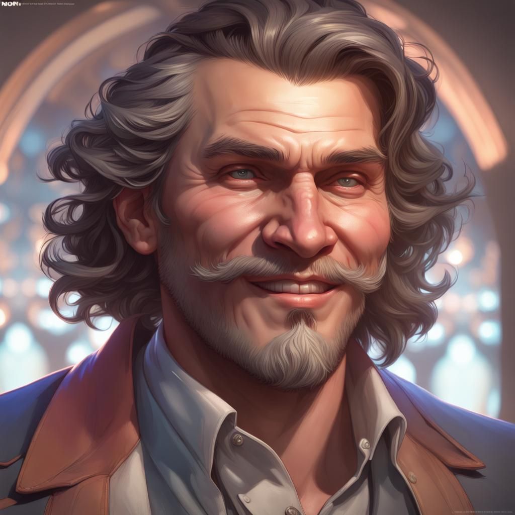 Detailed Portrait of a Kind Man with Silver Eyes