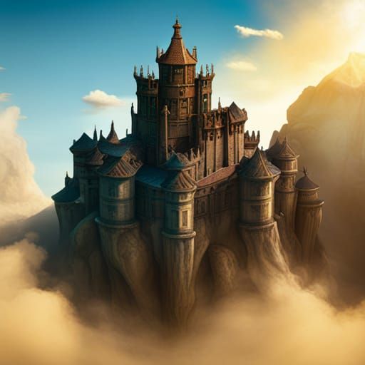 Floating Castle in the Sky: Fantasy Concept Art