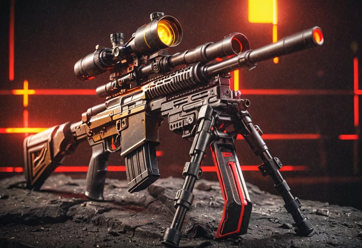 Premium Sniper Rifle with Neon Lighting Effects
