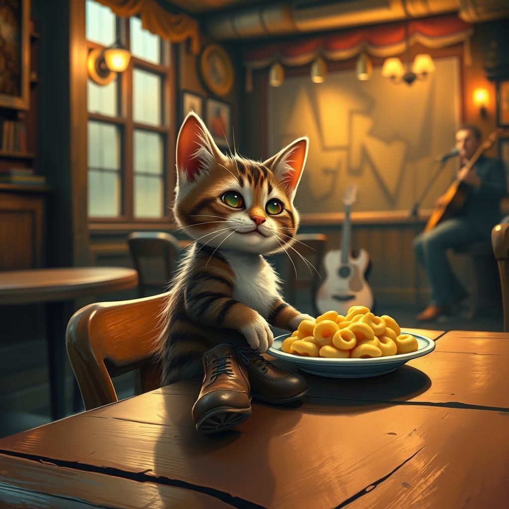 Kitty's Culinary Delight: A Whimsical Digital Painting