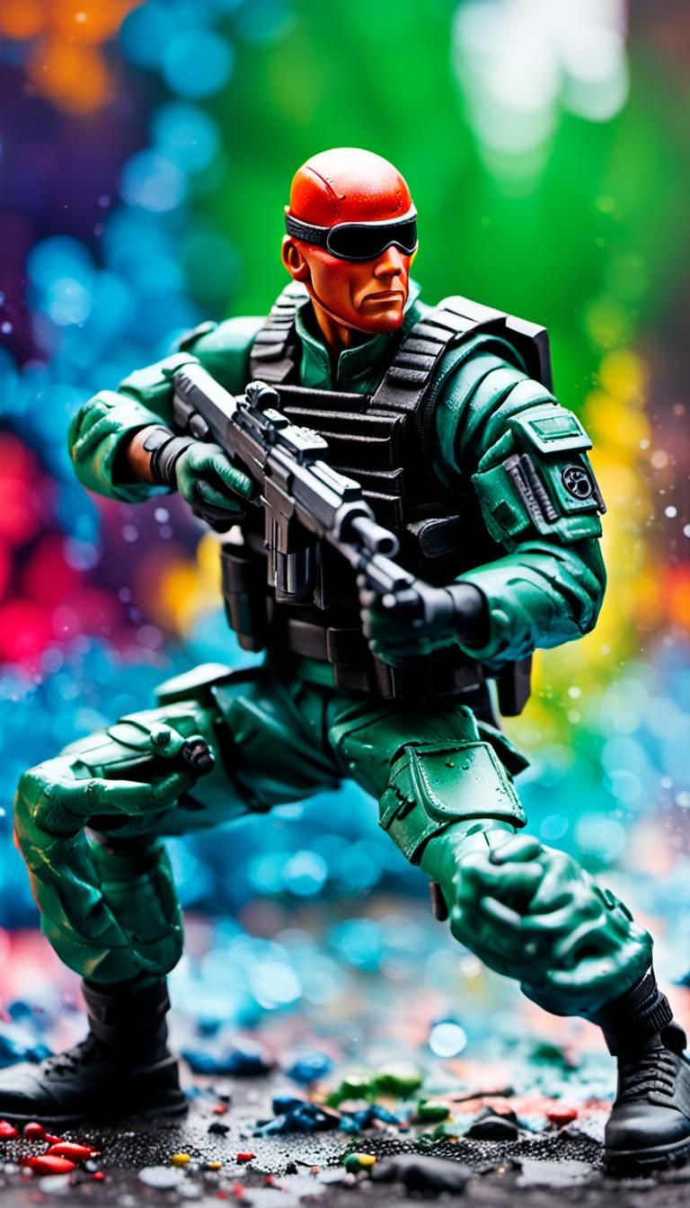 G.I. Joe Action Figure in Graffiti Art Style