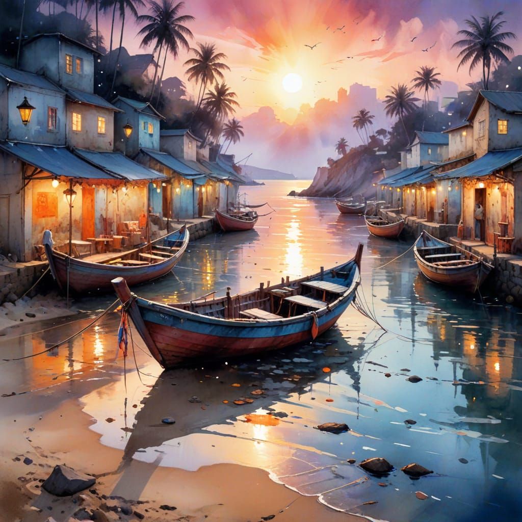 Sunset on the Vibrant Beach of Goa