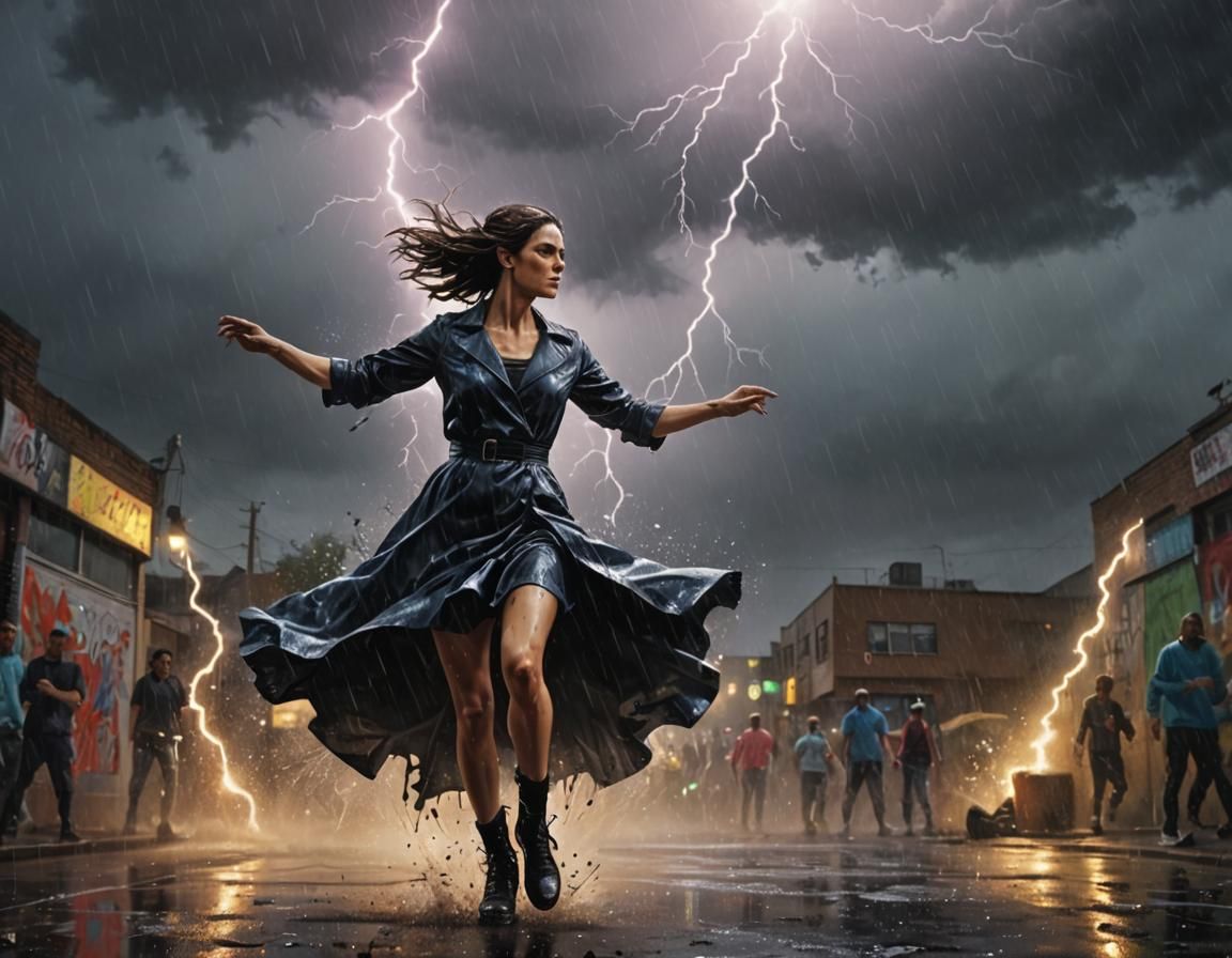 Morgan Webb Dances in Storm as Graffiti Art