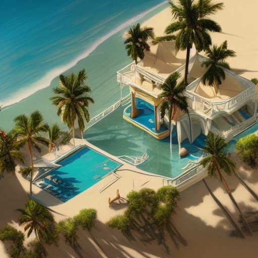 Luxury Beach Party: A Digital Art Concept