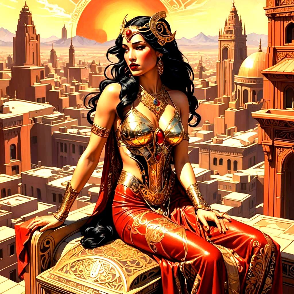 Dejah Thoris in Art Deco Style on Mars