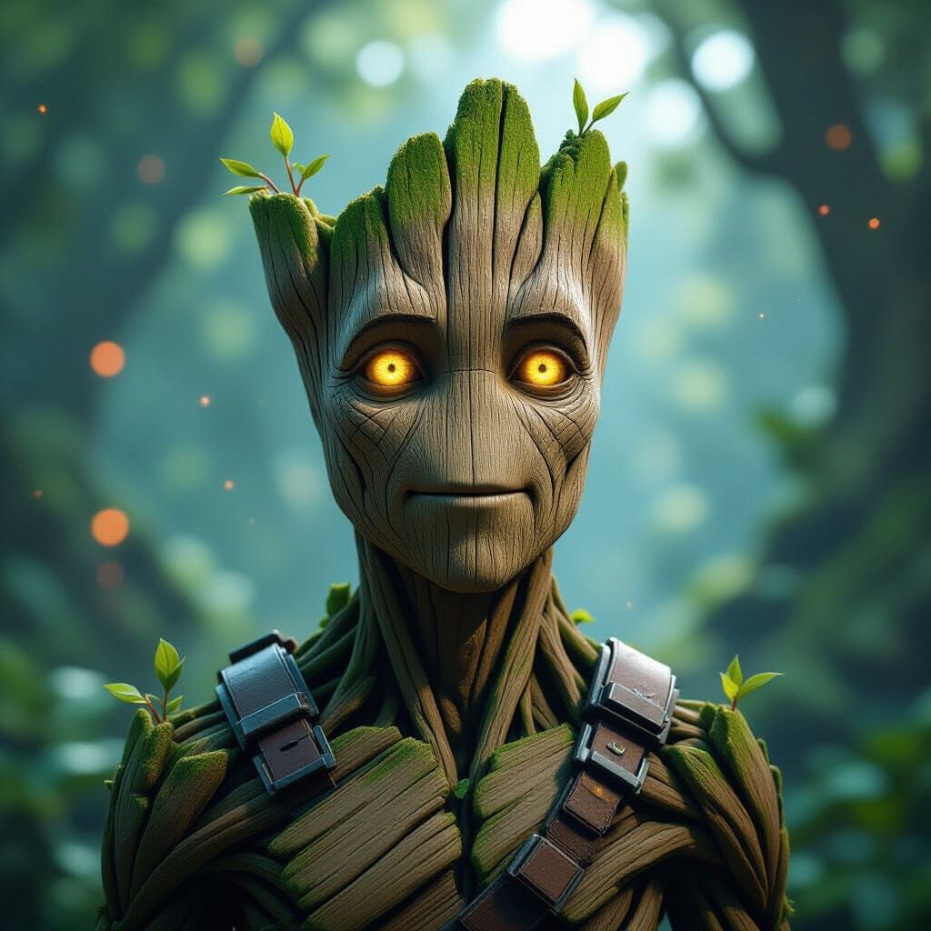Groot in Cosmic Forest: Unreal Engine Sci-Fi