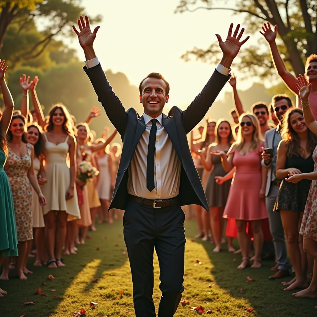 Macron Celebrates at Bohemian Chic Wedding