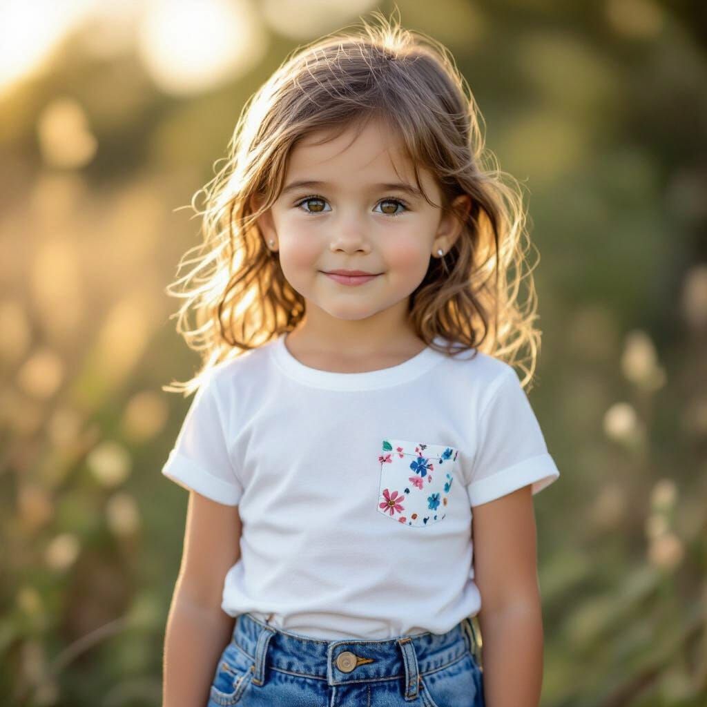 Photorealistic Portrait of a Smiling 5-Year-Old Girl