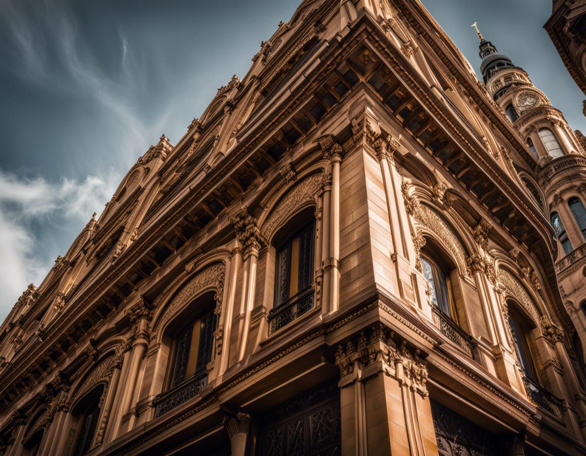 Detailed Architectural View of Urban Building