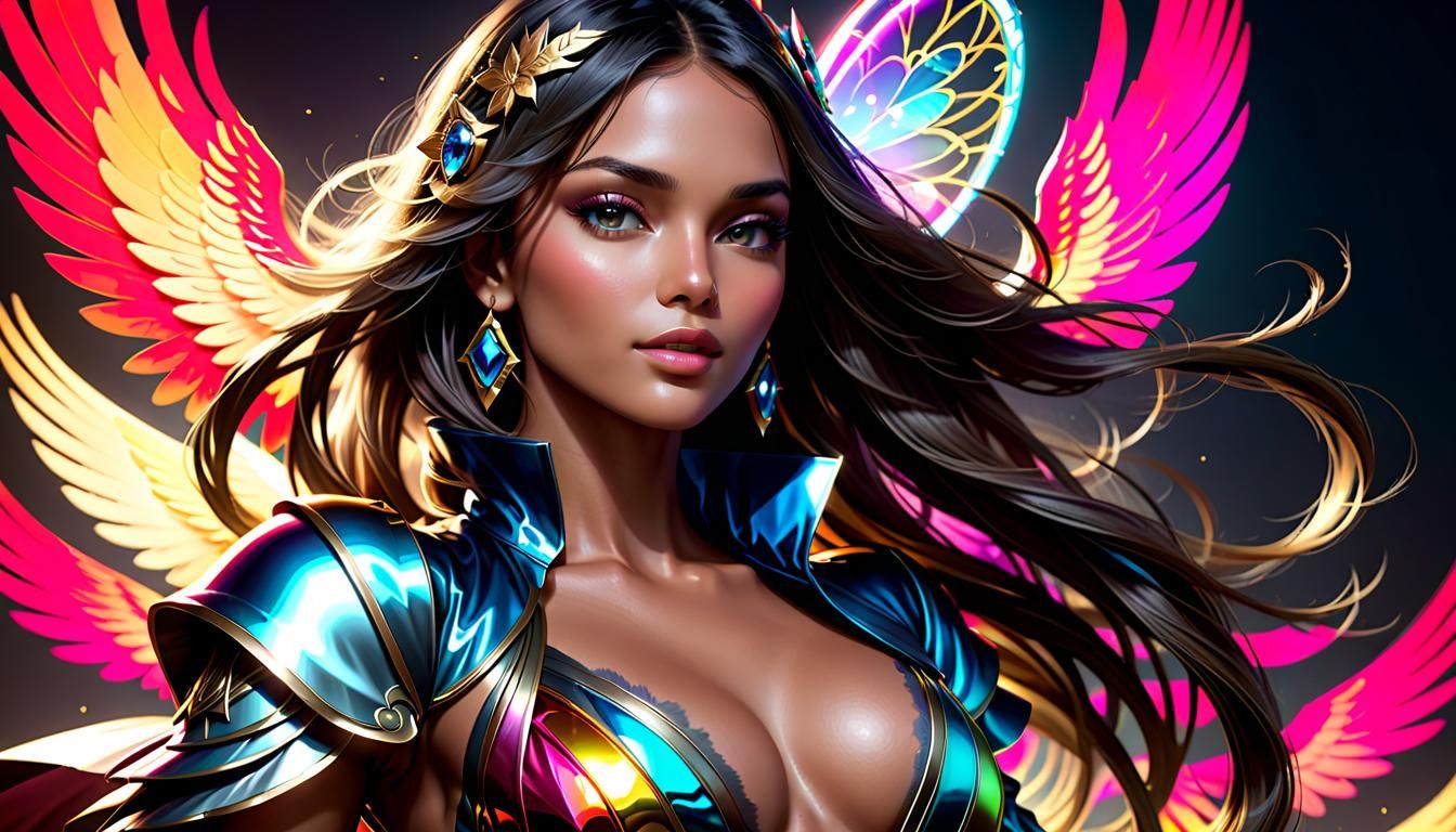 Lingerie Model Portrait in Art Nouveau Style