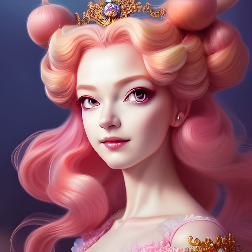 Princess Peach in Rococo Style Digital Art