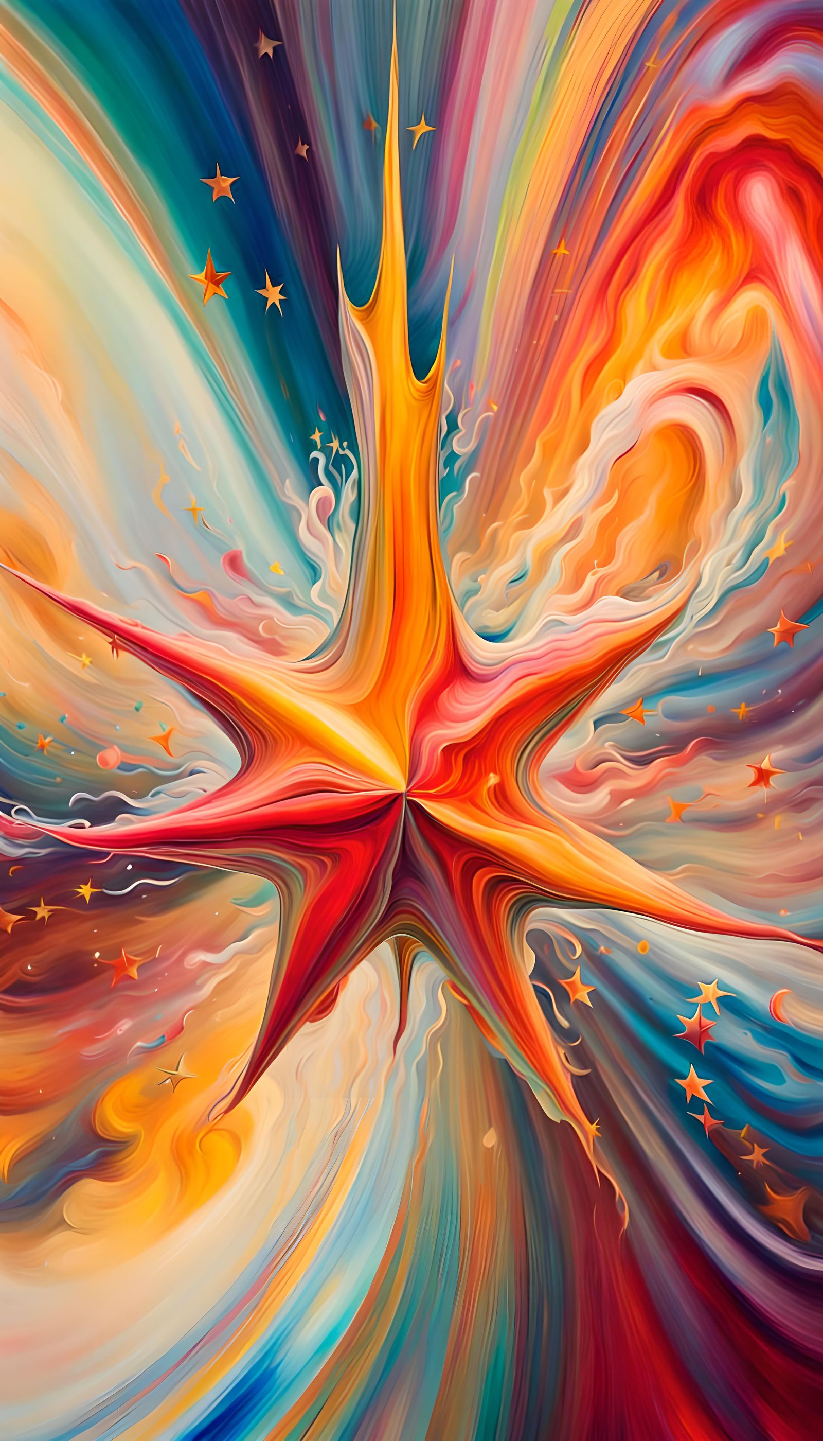 Vibrant Liquid Maelstrom of Color and Stars