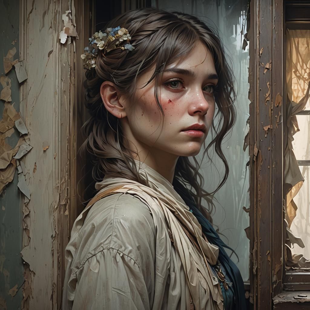 Gloomy Abandoned Room Portrait with Souls