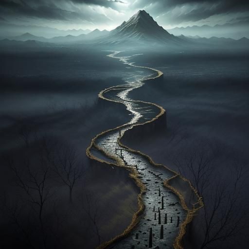 In the Land of Lies where shadows play,
Truth is but a fleeting ray.
Where whispers weave a tangled thread,
And honesty ...