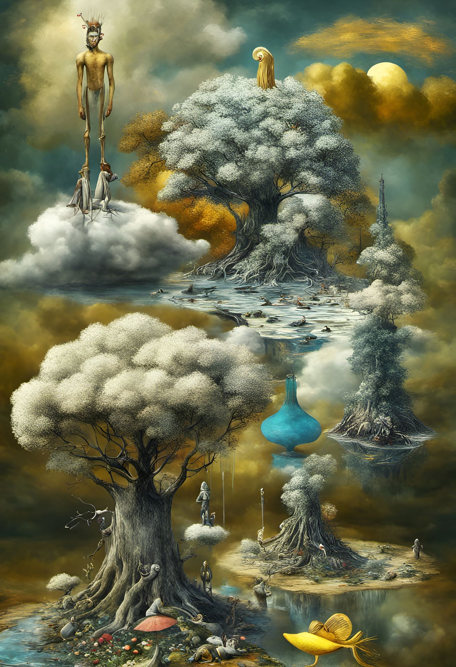 Surreal Ecological Biopunk Summer Landscape in 8k