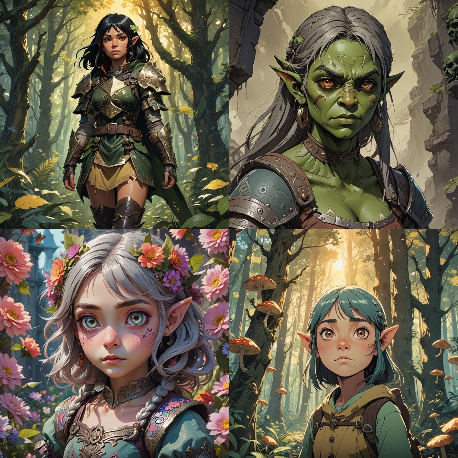 Orc Little Girl in Anime Style