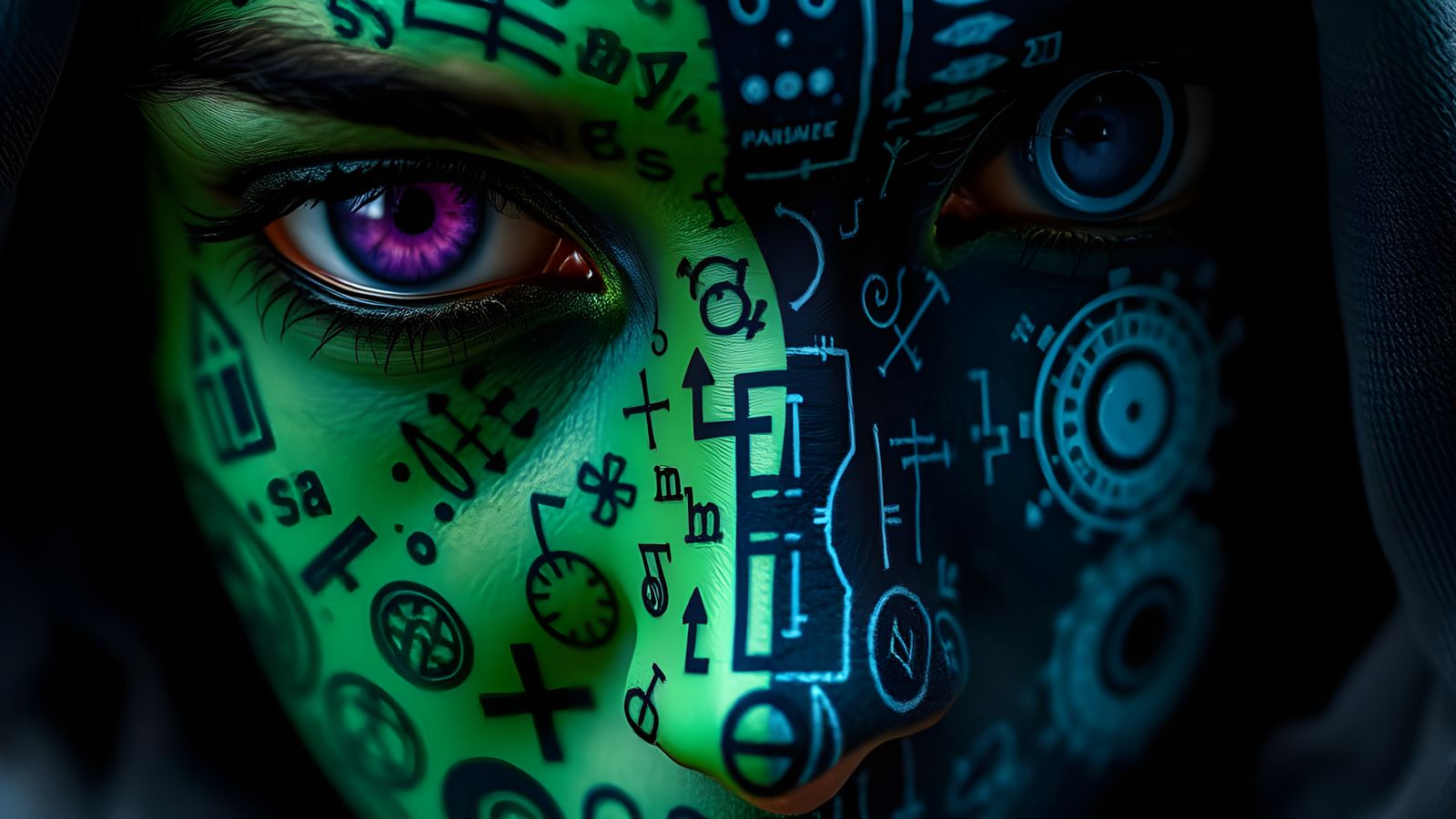 Intricate Face with Mechanical Elements