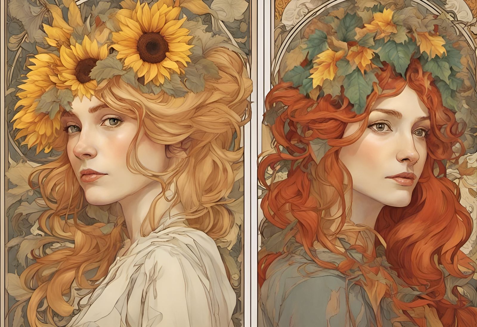 Autumnal Wreath Replaces Summer Sunflowers