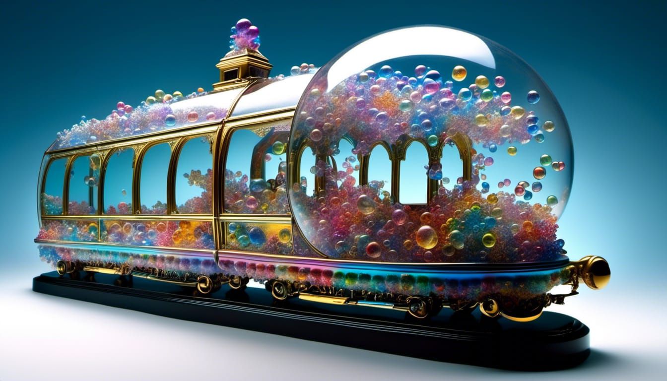 Bubble Glass Train: Surreal Dreamscape Concept Design