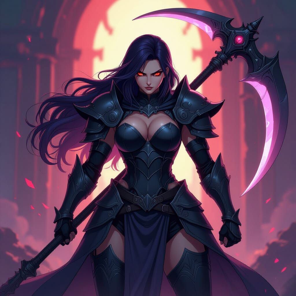 Dynamic Manga-Style Garlean Soldier with Scythe