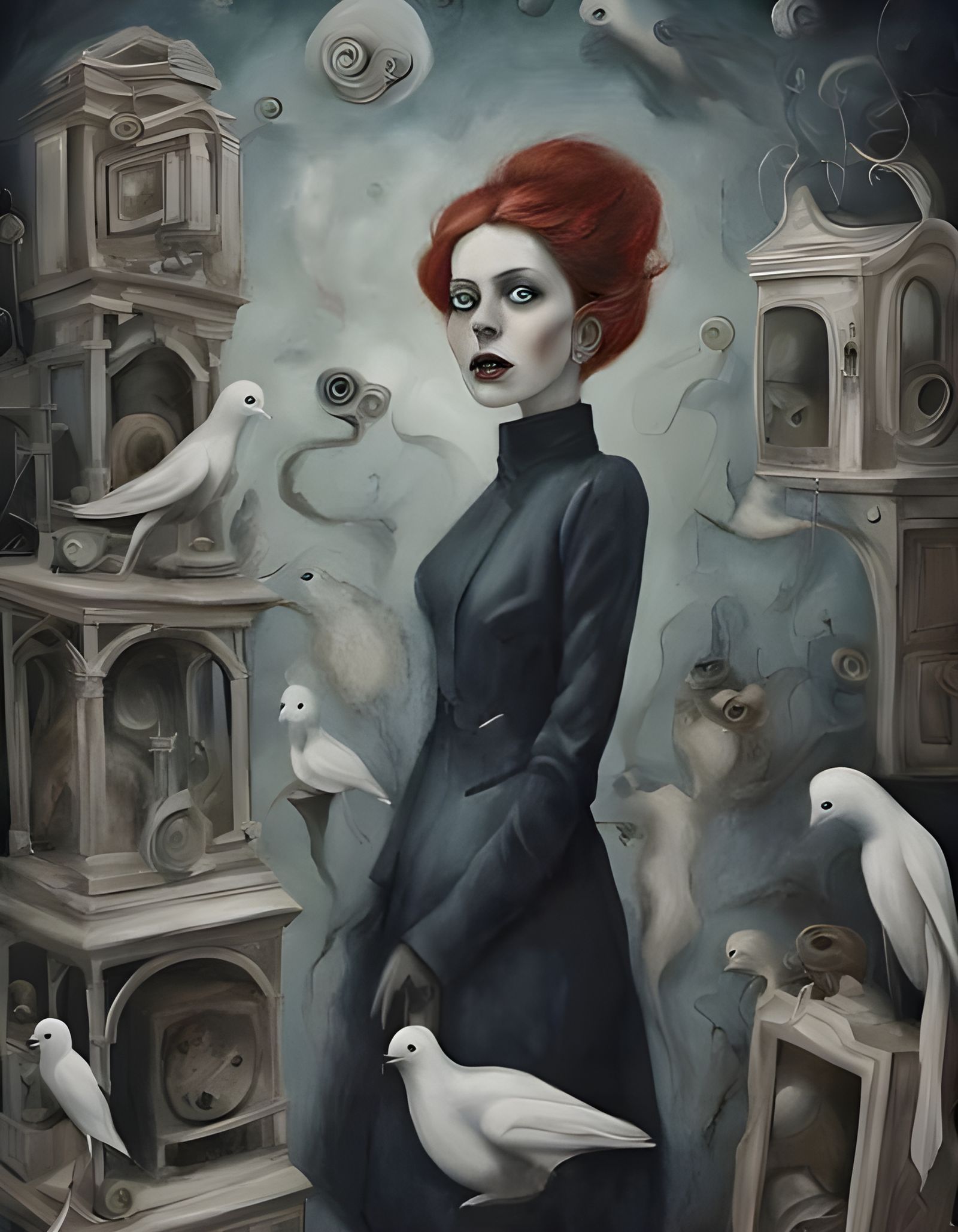 She lives with the ghost of her long lost loves.