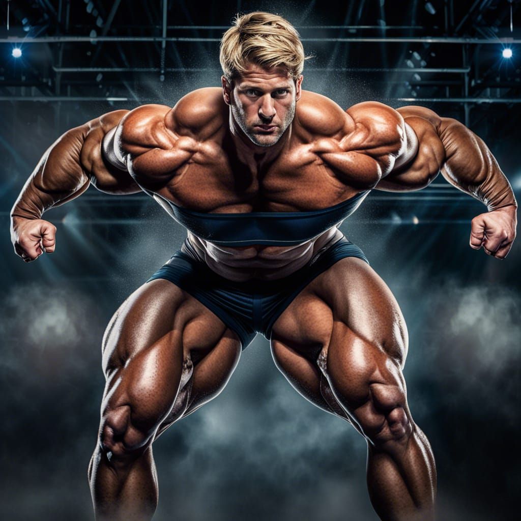 Bodybuilder Quad Stomp Pose Digital Art