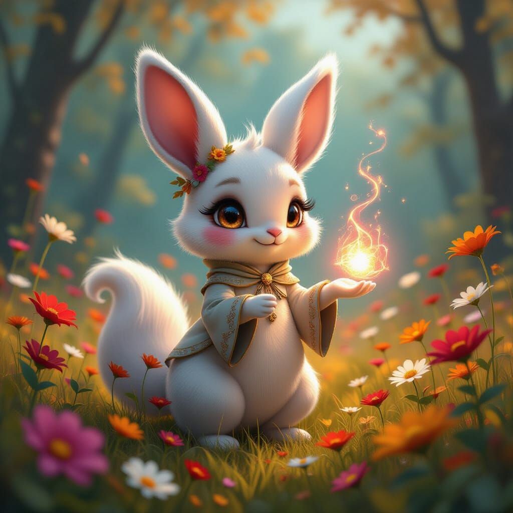 Mystical Fantasy Creature in Dreamy Wonderland