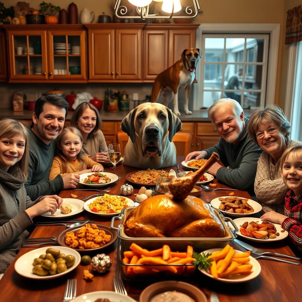 Thanksgiving Family Reunion: Heartwarming, Humorous Scene