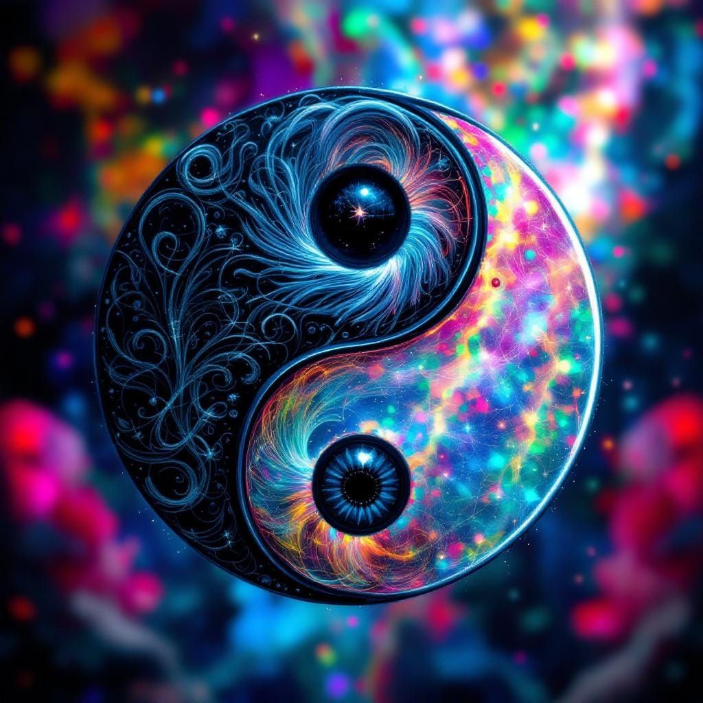 Hyperrealistic Yin-Yang Symbol with Dramatic Lighting