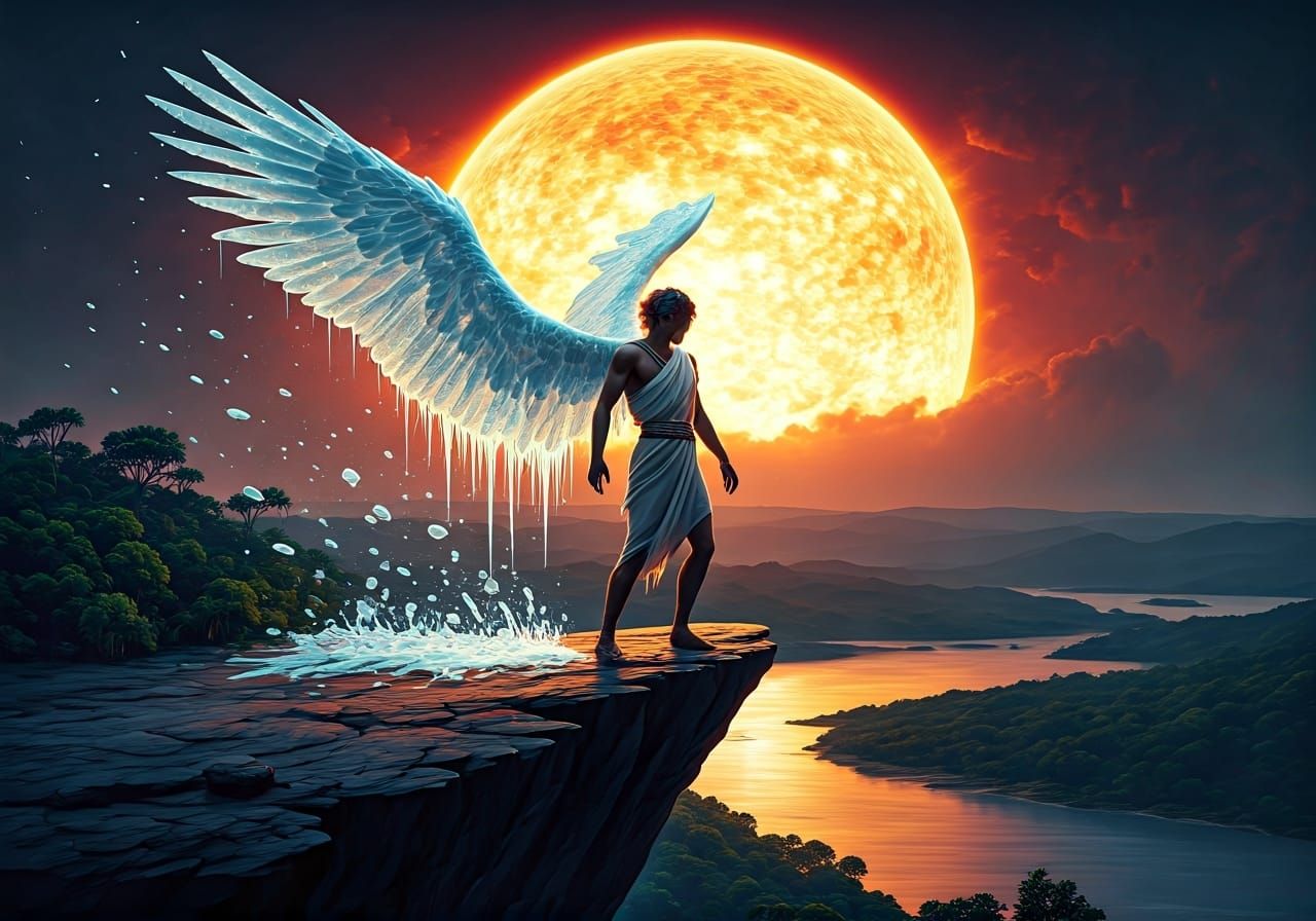 Icarus's Icy Plight: Wings Melt in the Sun