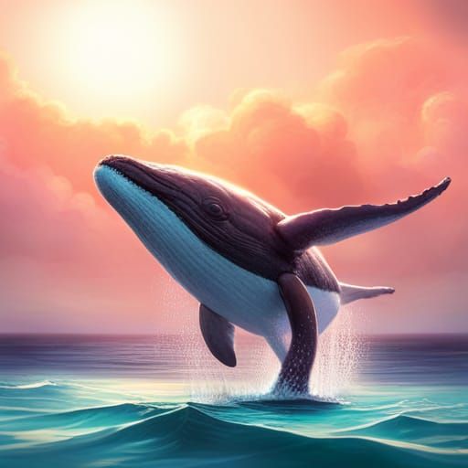 Whale with Glasses: Pixar-Style 3D Digital Art