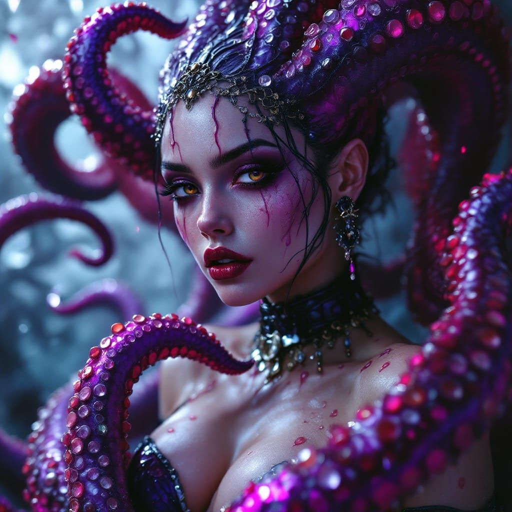 Ethereal Goddess in Dark Fantasy Portrait