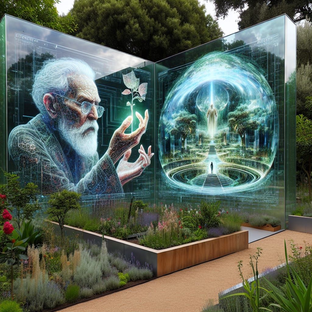 Holographic Eden: Transient Acrylic and Grisaille Art