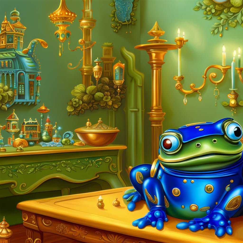 Whimsical Robotic Frog in Toddler's Room