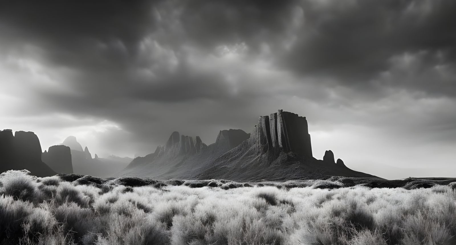 Detailed Black and White Photo of Brambles