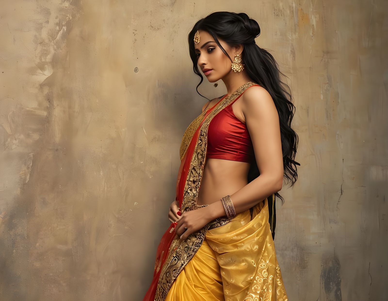 Exotic Indian Goddess in Sensual Pose