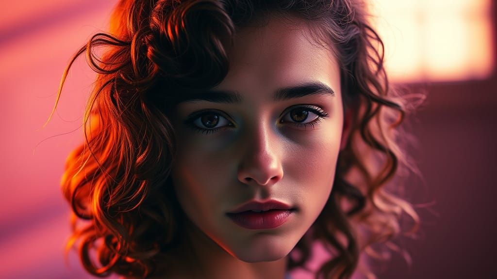 Ethereal Portrait in Vibrant Duotone