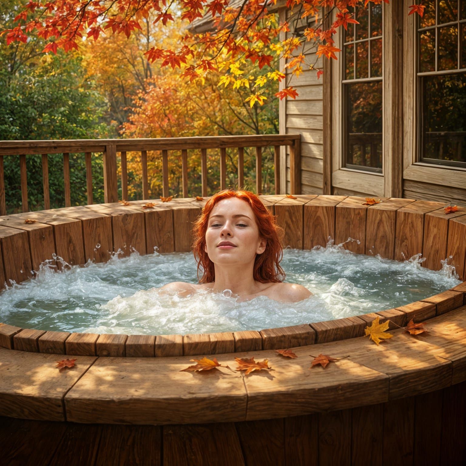 Enjoying the Hot Tub
