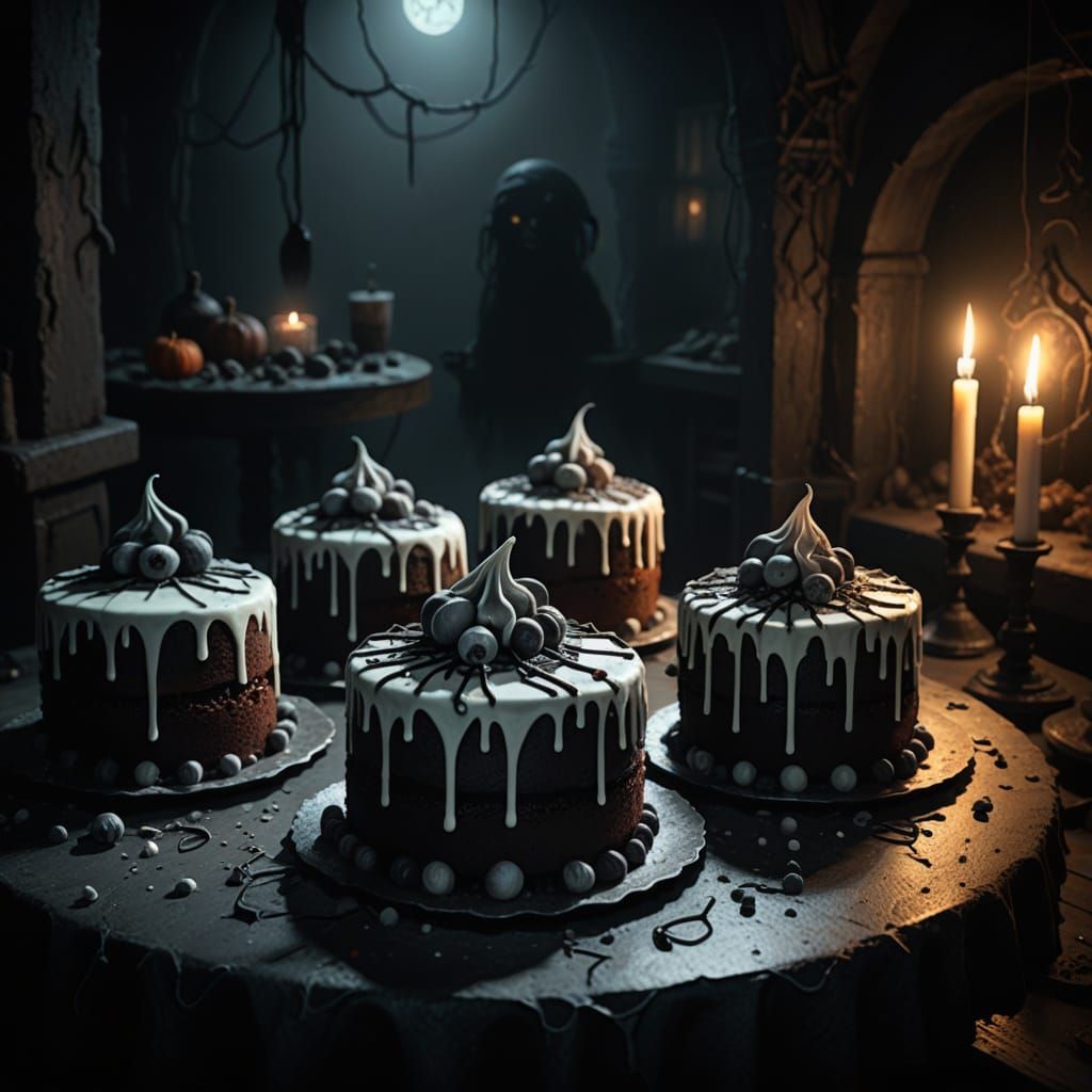 Creepy Cakes in Dark Bakery Concept Art