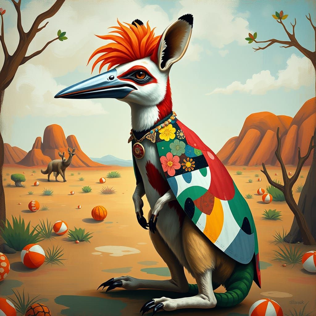 Harlequin Kookaburra Kangaroo Wedding in Outback, Artistic S...