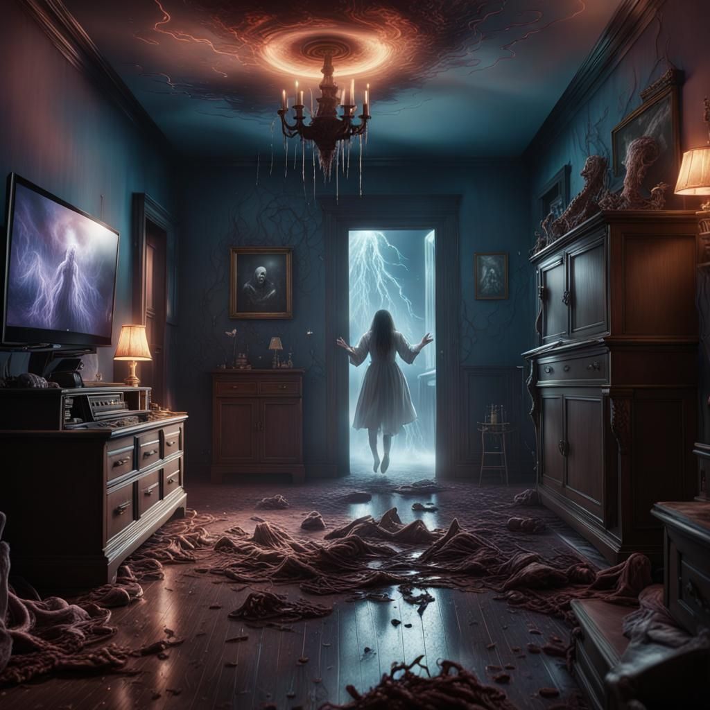 Poltergeist Screaming Between Realities: Detailed Matte Pain...