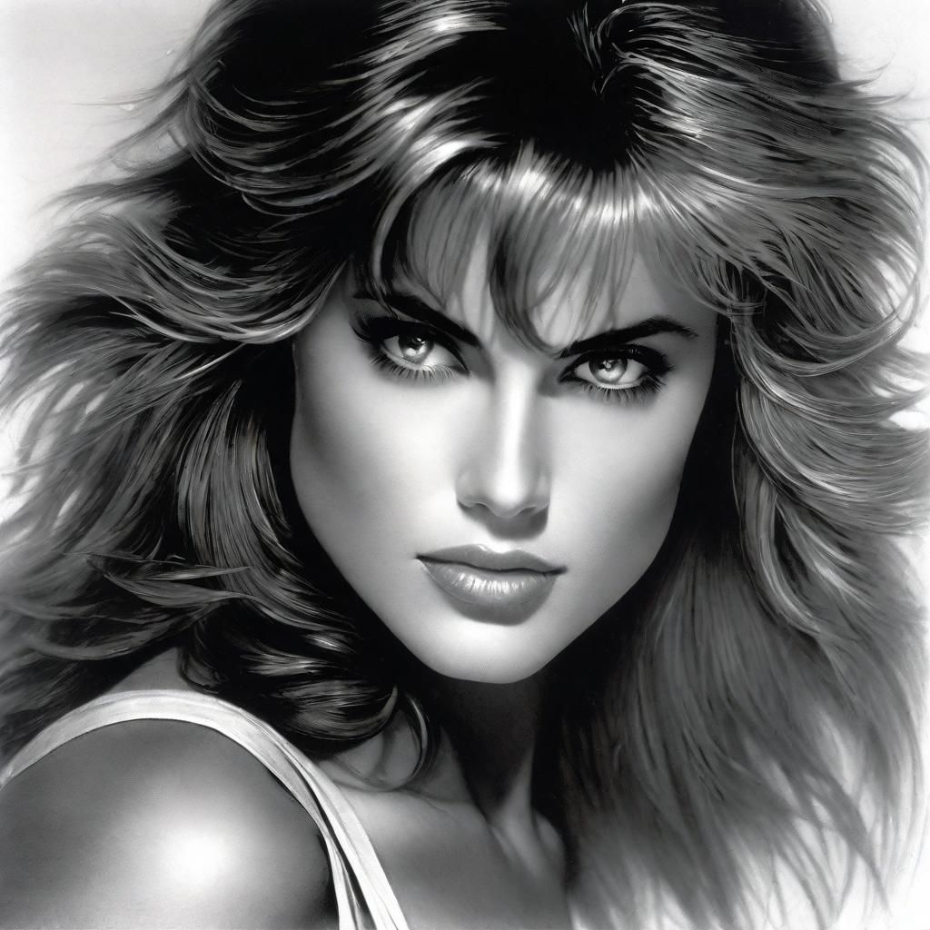 Monochrome Portrait of Catherine Mary Stewart in Royo Style