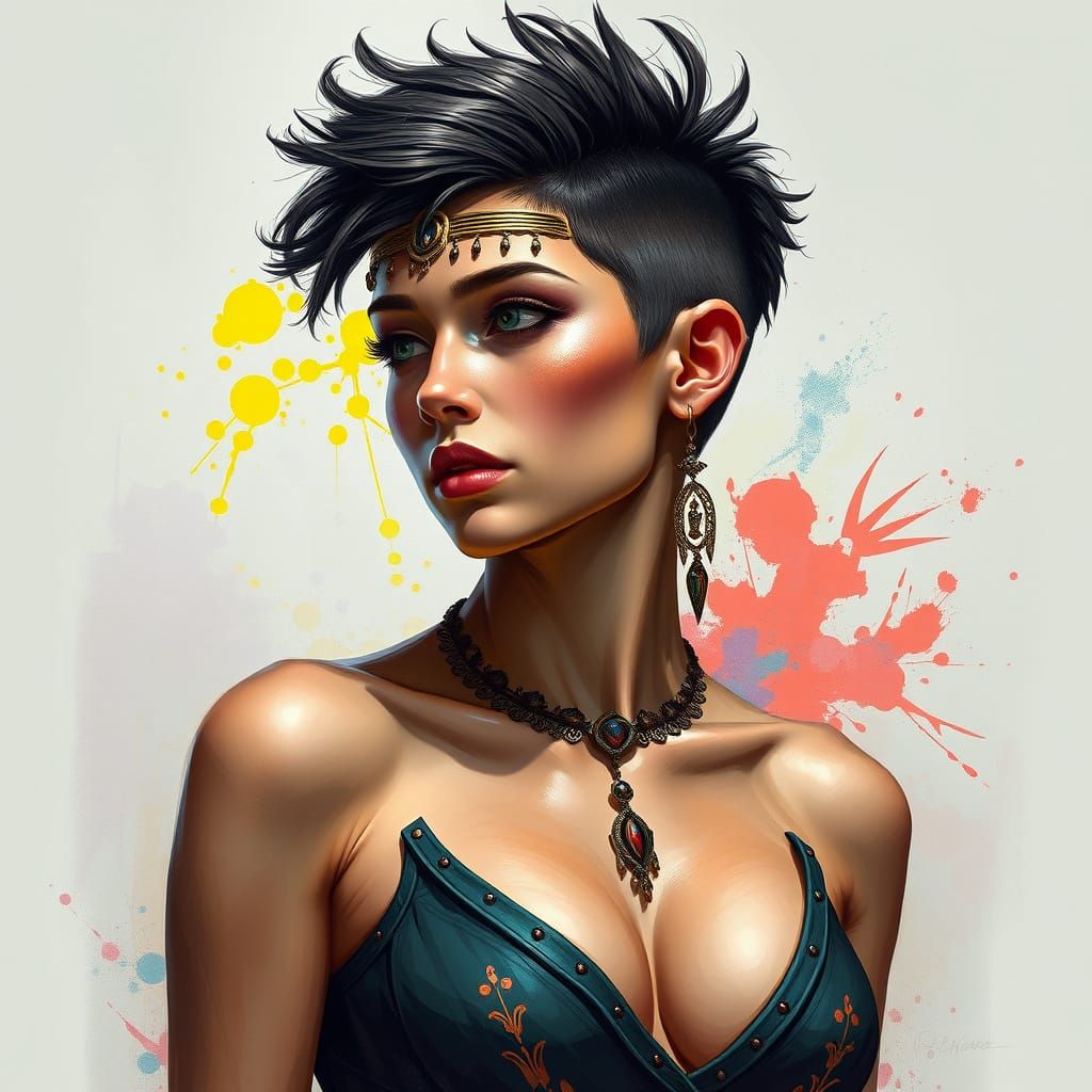 Hyperrealistic Queer Royal Portrait with Dramatic Lighting