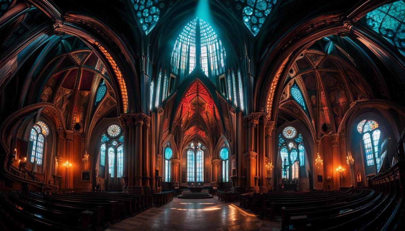 Gothic Basilica di San Francesco in Art Nouveau Style