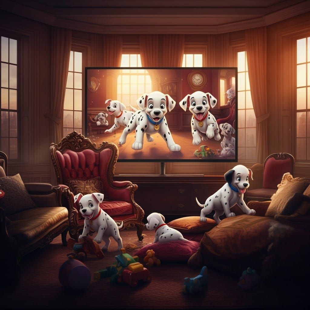 Dalmatian Puppies Leap From the TV Screen