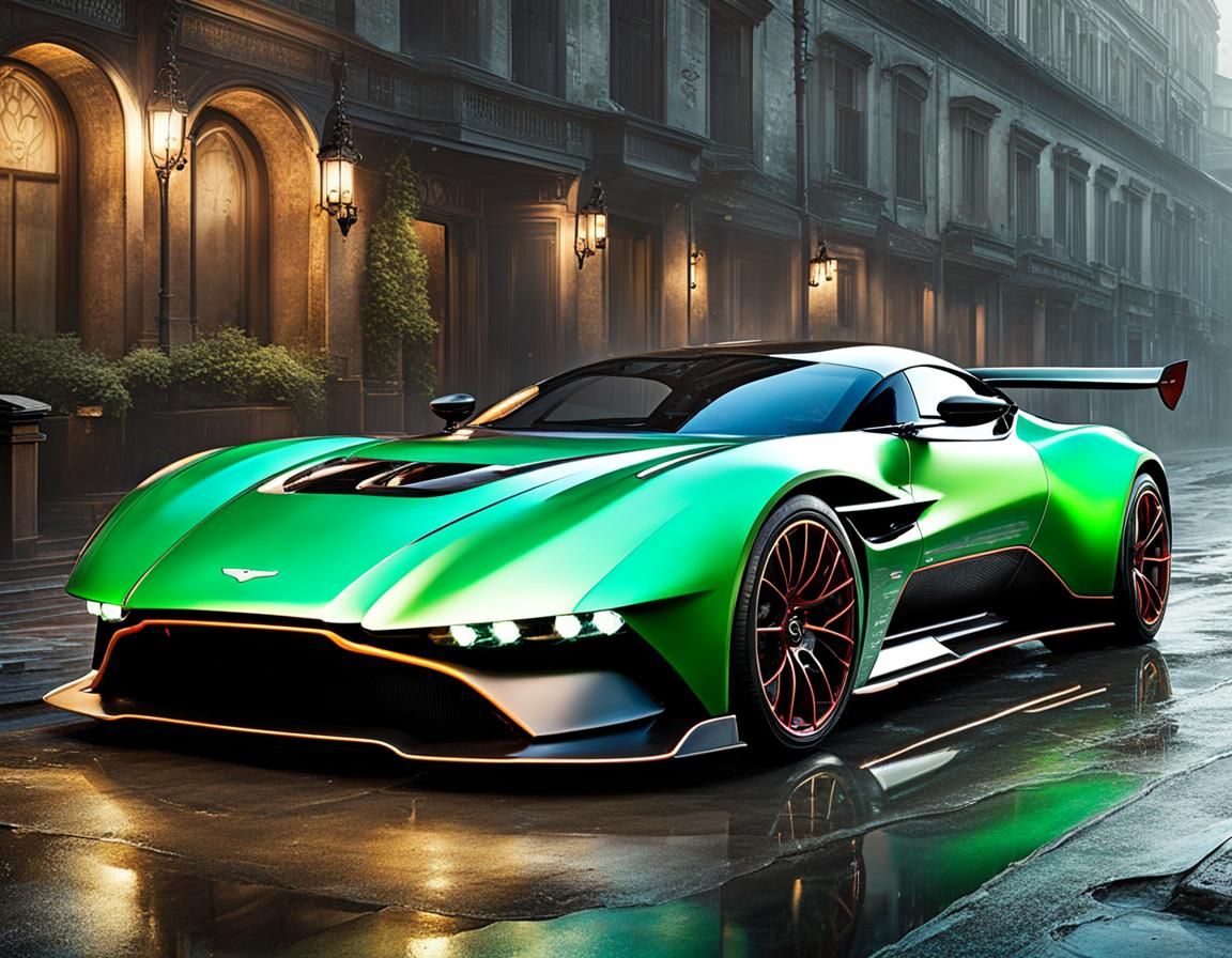 Steampunk Aston Martin Vulcan in Cyberpunk Style