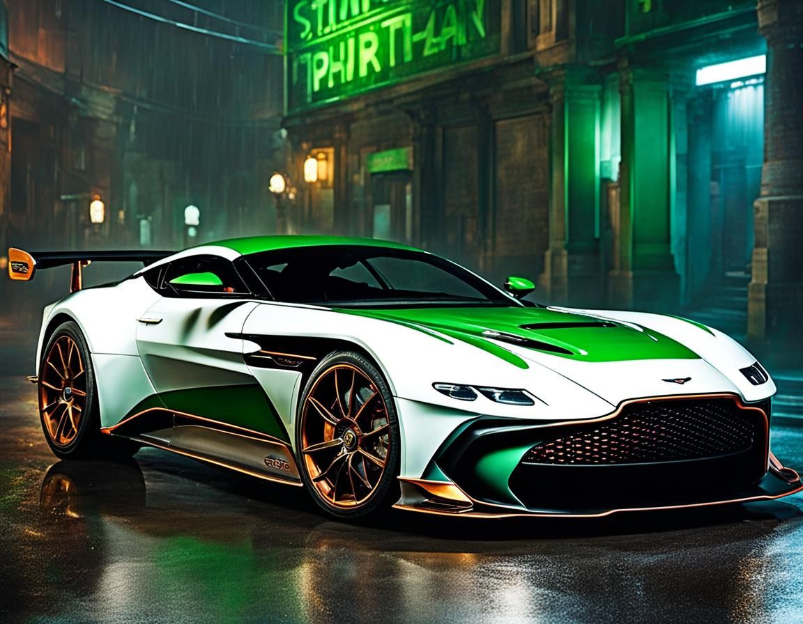 Steampunk Aston Martin Vulcan in Cyberpunk Style
